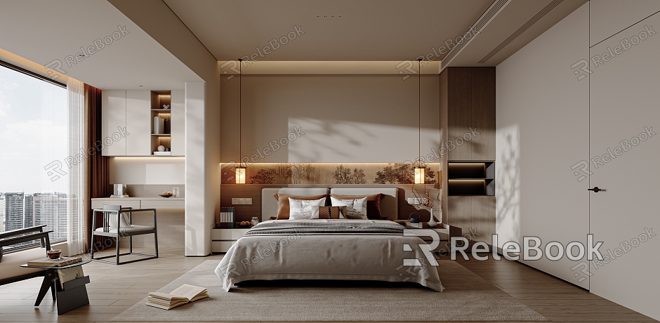 New Chinese style home bedroom model