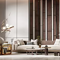 Modern Sofa Coffee Table Combination Sofa Combination 3d model