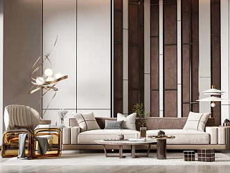 Modern Sofa Coffee Table Combination Sofa Combination 3d model
