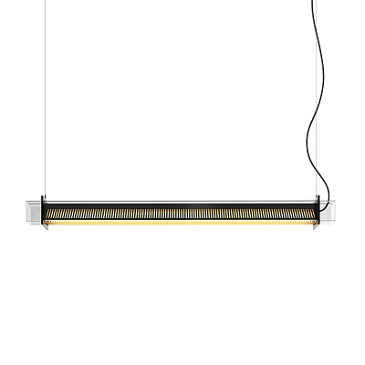 Modern Linear Chandelier with Black and Gold Grille Design for Interior Decoration 3d model