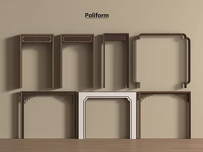 Poliform Various Wooden Frames With Different Designs For Home Decor 3d model
