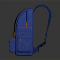 Stylish Blue Backpack With Yellow Logo Front Pocket And Adjustable Straps 3d model