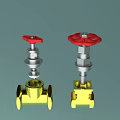 Industrial Brass Valves With Red Handles And Mechanical Structure Design