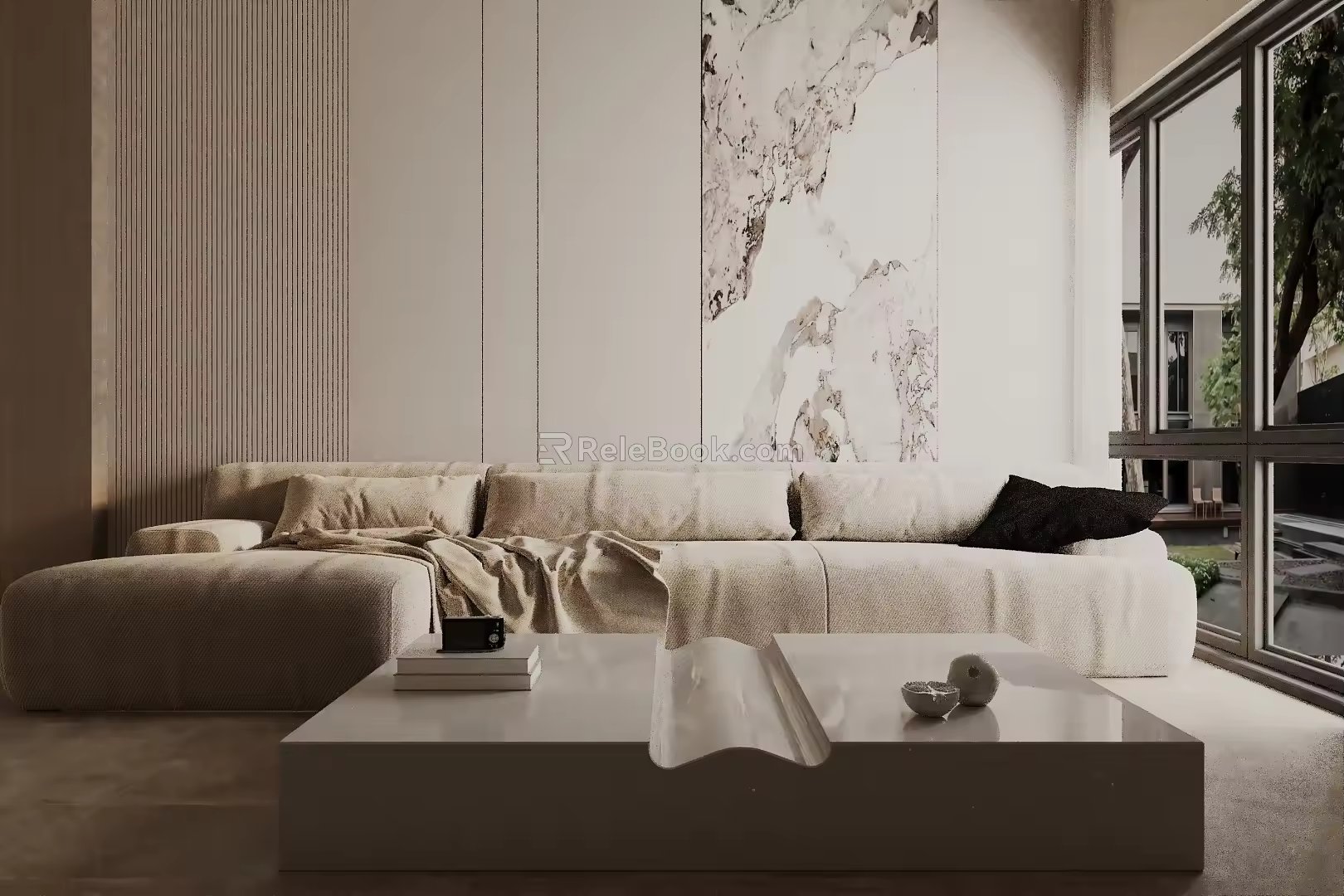 Three-seat sofa 3d model