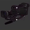 Professional Black Video Camera With Large Lens Control Panel And Handle