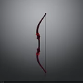 3D Rendered Red Bow Design With Black Grip And Bowstring