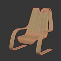Ergonomic Wooden Rocking Chair With Curved Armrests And Smooth Natural Texture