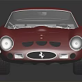Red Vintage Sports Car With Blue Interior And Glossy Body Reflection