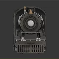 Vintage Black Steam Train Model With Metallic Finish And Gray Background Reflection