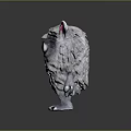 Cute Fluffy Gray Game Movie Character With Big Green Eyes Pink Ears And Claws