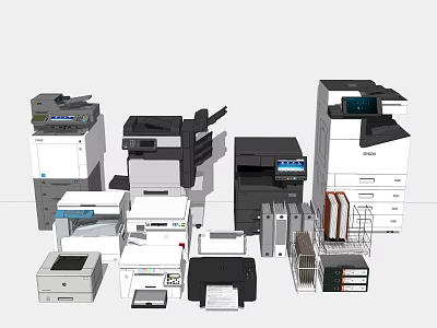 modern printer copier office equipment office supplies 3d model