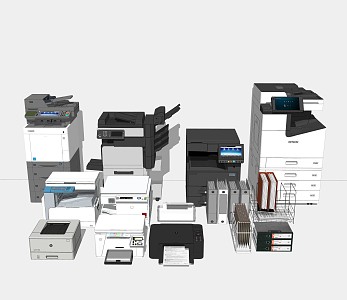 modern printer copier office equipment office supplies 3d model