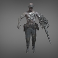 Zombie Biochemical Warrior Science Fiction Warrior Death Warrior Avenger Biochemical Crisis Low Face Number Low Model Simple Model Game Movie Level Super Realistic 3d model