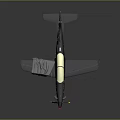 Black Single Seat Aircraft With White Canopy Extended Landing Gear And Wingtip Details