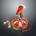 Mardi Gras Circus Carnival Carnival Carnival Chinese Day Tent Motorcycle Wheels Fireworks Fireworks 3d model