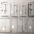Shower shower partition shower towel rack 3d model