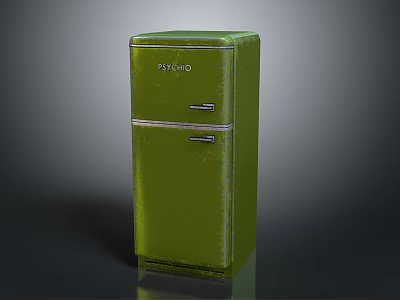 Green Vintage FRIGO Fridge Retro Style Classic Home Appliance Design 3d model