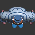 Stylized Cartoon Character With Blue Hat Red Beard Blue Outfit White Patterns Pink Arms