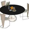 Middle-style dining tables and chairs 3d model