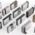 Various Modern Wardrobe Designs With Different Colors And Storage Features 3d model