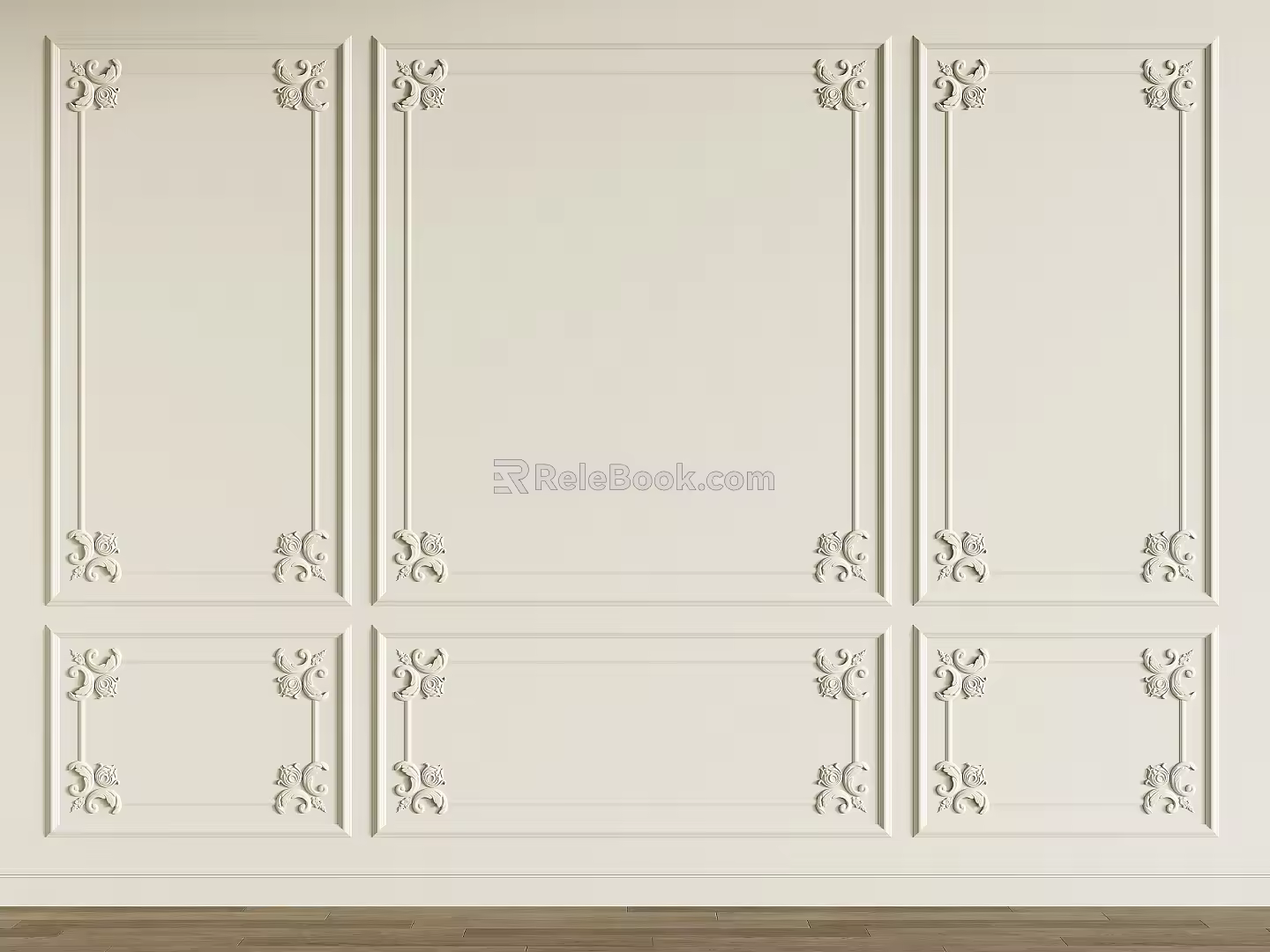 Carved clapboard lines 3d model