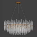 Modern Crystal Chandelier with Transparent Glass Elements for Elegant Interior Lighting Decoration