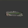 Ancient Roman Amphitheater Model With Stone Structure And Green Seating Area 3d model