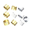 Everyday Gold and Silver Textured Thimbles for Practical Sewing Needs 3d model