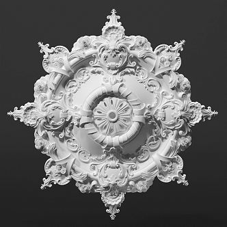 European-style lamp panel gypsum lamp panel 3d model