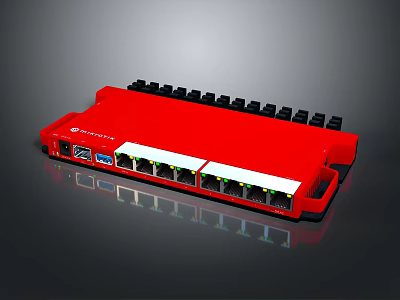Netgear Red Ethernet Switch With Multiple Ethernet Ports And Sleek Design 3d model