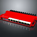 Netgear Red Ethernet Switch With Multiple Ethernet Ports And Sleek Design