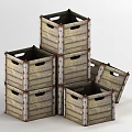 Rustic Wooden Storage Baskets With Metal Trim For Organizing And Stacking