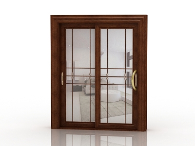 Jianou solid wood door interior door 3d model