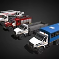 Different Types of Emergency Rescue Vehicles Including Police Car Crane and Fire Truck