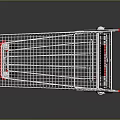 White Metal Shopping Cart With Red Accents And Rolling Wheels Design