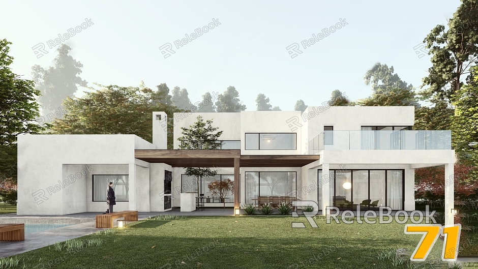 Modern single-family villa villa self-built house model