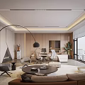 Modern Office Interior Design With Sofa Work Desk Floor Lamp Plants Large Windows City View