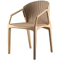 Two Modern Dining Chairs With Armrests Brown And Beige Plastic Design 3d model