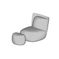 Modern Single Sofa With Soft Fabric Ottoman And Comfortable Light Gray Design