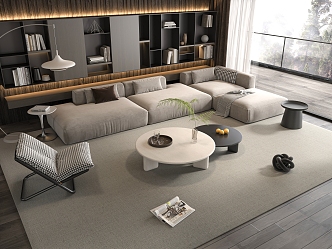 Sofa Coffee Table Combination Sofa Coffee Table Multi-person Corner Sofa Living Room 3d model