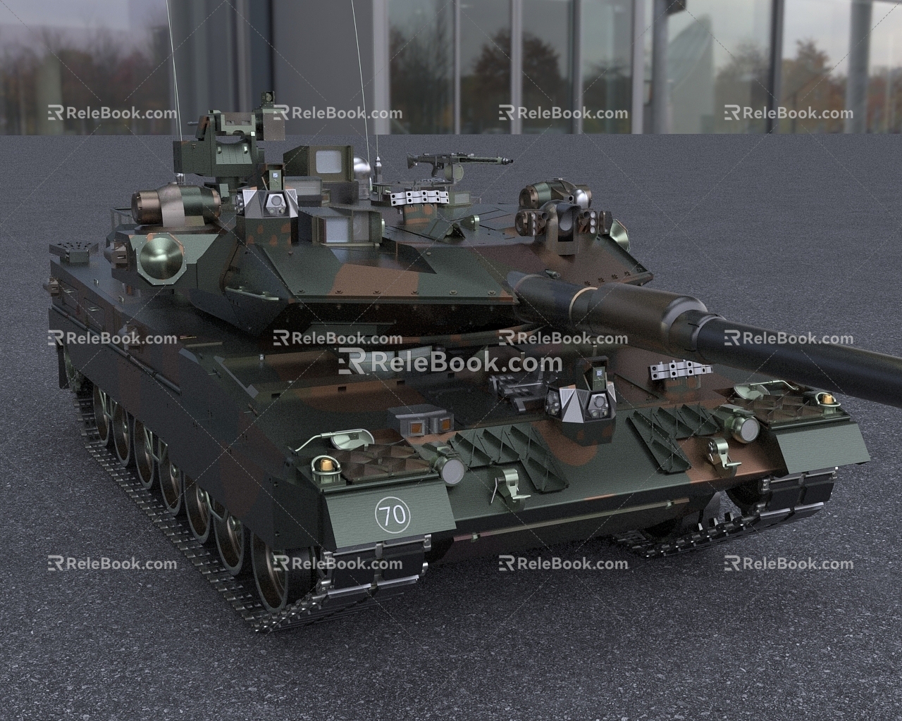 German Battle Leopard 2B9 Tank 3d model