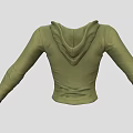 Women's Green Fitted Jacket With Front Zipper And Long Sleeves Casual Style