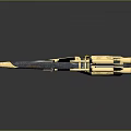 Futuristic Spaceship Featuring Sleek Metallic Design Wing Structure Sharp Nose And Engine Details Dark Surface