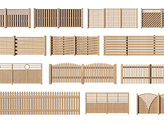 Modern fence combination 3d model