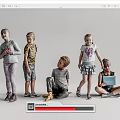 Modern multiplayer child character 3d model