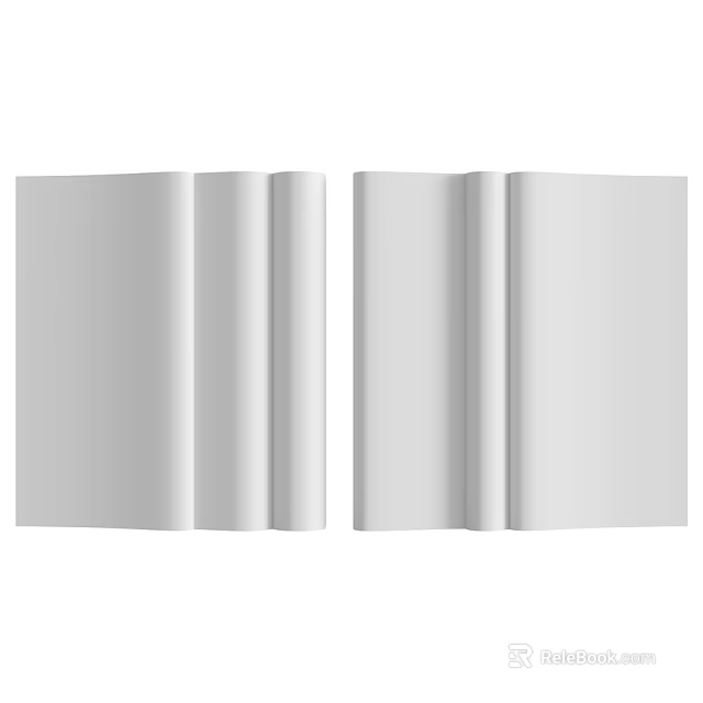 White Modern Structural Components With Folded Panels And Smooth Surfaces 3d model 
