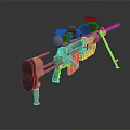 Tactical Tan Sniper Rifle Weapon With Telescopic Scope And Bipod Gear Design