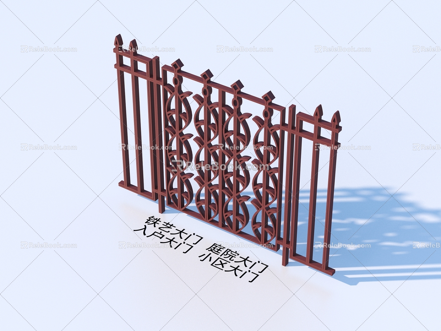 Wrought Iron Gate Courtyard Gate Entrance Gate Community Gate 3d model