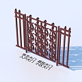 Wrought Iron Gate Courtyard Gate Entrance Gate Community Gate 3d model