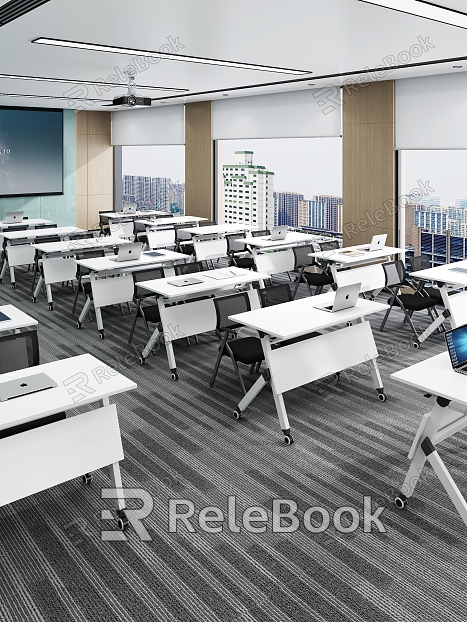 Modern Classroom Public Office Meeting Room Conference Table Training Table Student Table Student Chair Employee Chair model